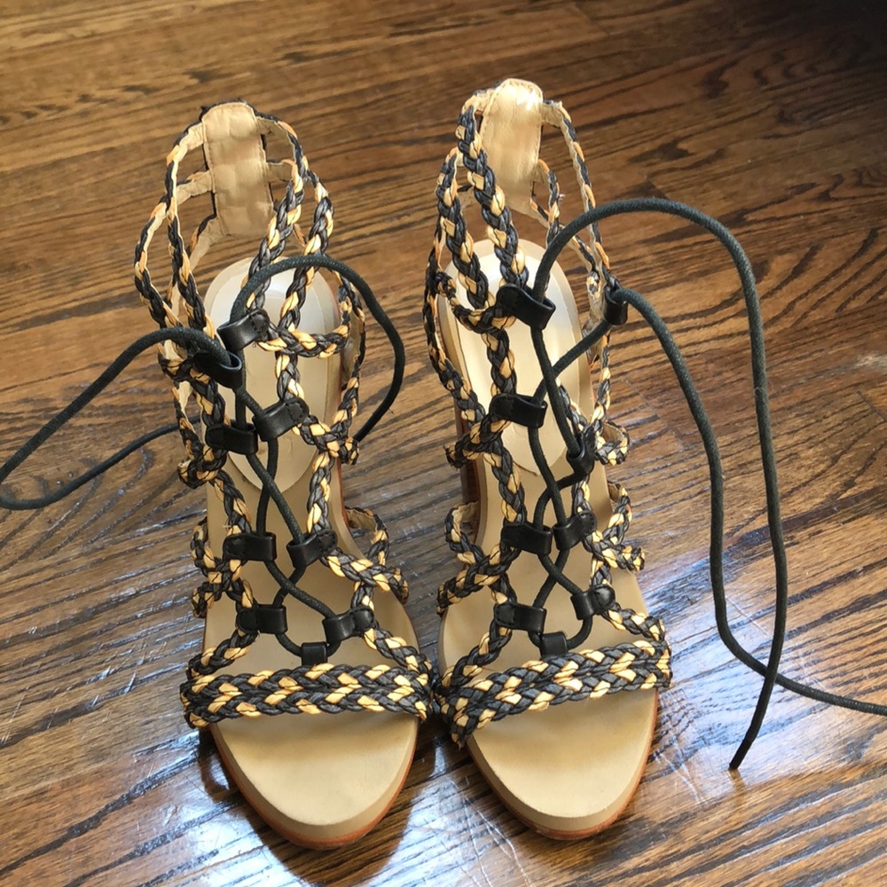 Braided Tie Up Heels